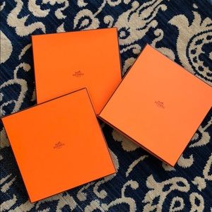 Authentic Hermes scarf box, set of three